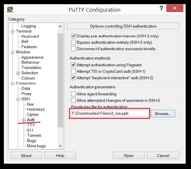 Настройка PuTTY