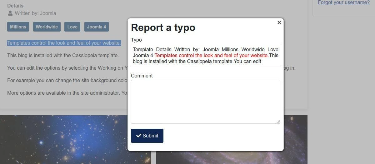 ProofReader - компонент отправки опечаток читателями администрации сайта