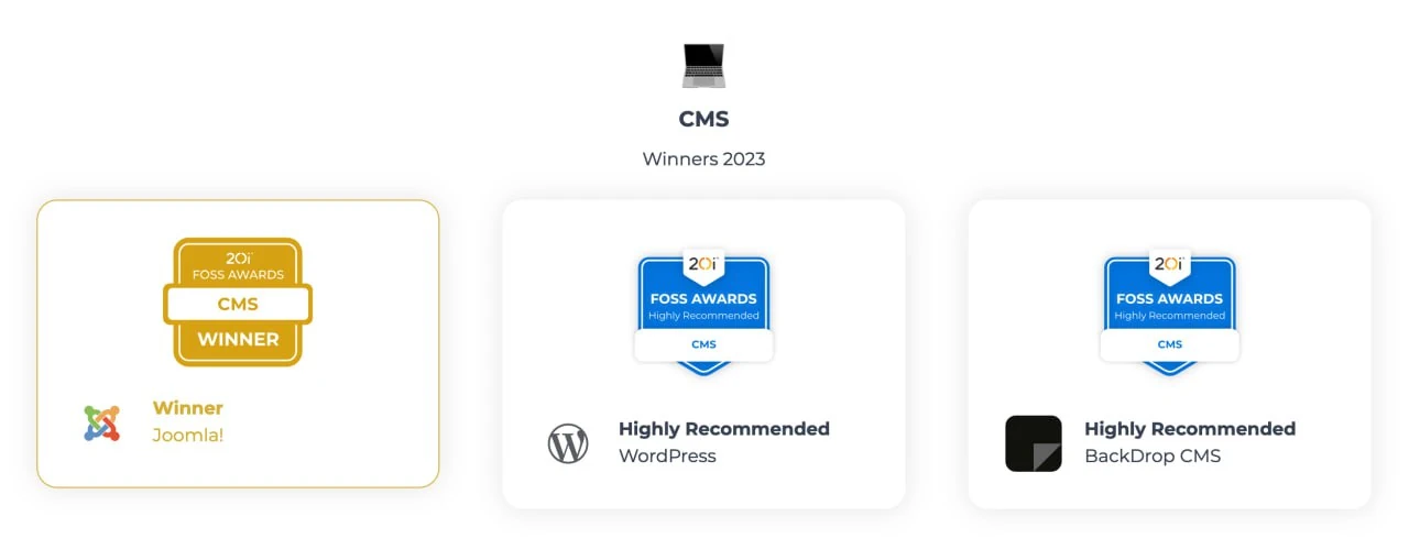 20i FOSS Awards Joomla 2023