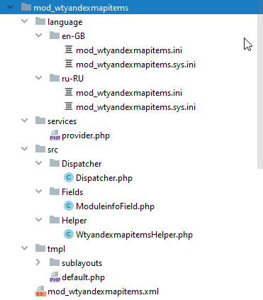 Новая файловая структура модуля для Joomla 4