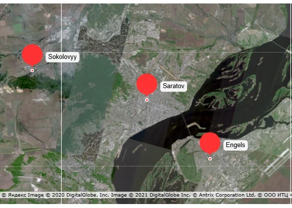 Default placemark on the Yandex map on the Joomla website