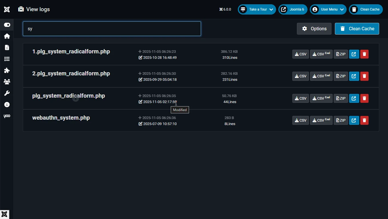 View logs